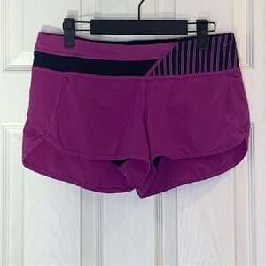 Lululemon Run Speed Short Size 6 Ultra Violet/Quill